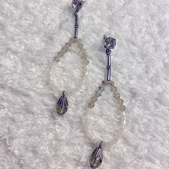 Sabika Jewelry Vintage Earrings authentic Swarovski crystal beaded drop earrings - Picture 3 of 5